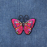 Butterfly Applique Patch - Jewel Tone Embroidered Insect Badge 3.5" (Iron On)
