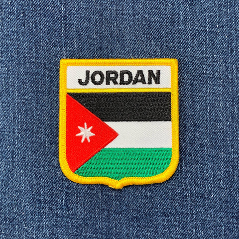 Jordan Flag Patch - Embroidered Flag Shield Badge 2.75" (Iron Or Sew On)
