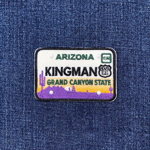 Kingman Arizona Patch - Embroidered Route 66 License Plate Grand Canyon Badge 2.75" (Iron On)