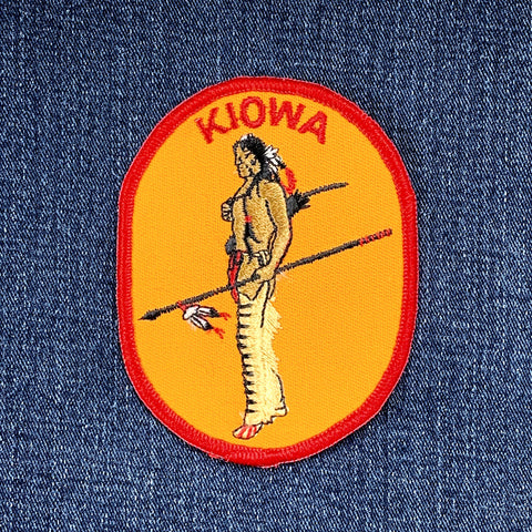 Vintage Kiowa Patch - Embroidered Native American Indian Badge 3-7/8" (Sew On)