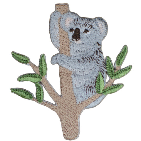 Koala Bear Applique Patch - Australian Animal Eucalyptus Tree Badge 2.75" (Iron on)