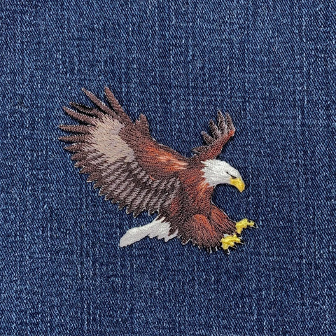 Eagle Applique Patch -Embroidered Flying & Landing Bird Badge 3.25" (Iron On)