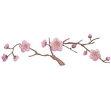 Cherry Tree Applique Patch - Embroidered Branch & Flowers Badge 5.75" (Iron On)