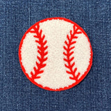 Chenille Baseball Applique Patch - Embroidered Letterman Jacket Sports Badge 3" (Iron Or Sew On)