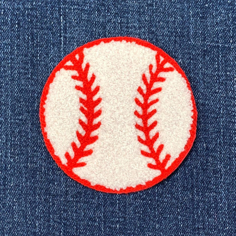 Chenille Baseball Applique Patch - Embroidered Letterman Jacket Sports Badge 3" (Iron Or Sew On)