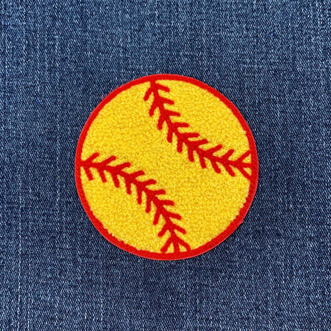 Chenille Baseball Patch - Embroidered Letterman Jacket Sports Ball Badge 2-3/8" (Iron On)