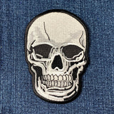Skull patch on a denim background