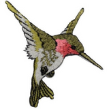 hummingbird patch on a white background