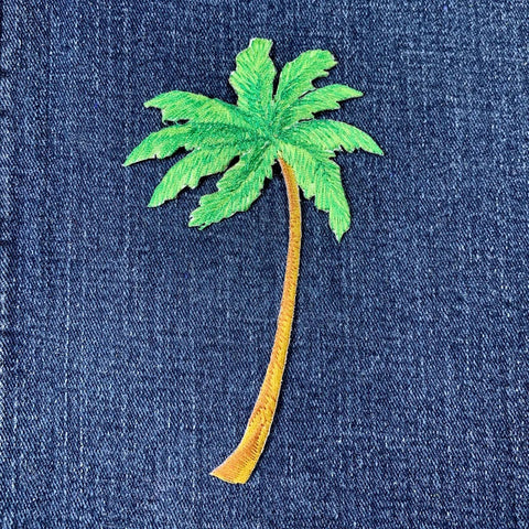 Large Palm Tree Applique Patch - Tropical Badge Embroidered Beach 4.75" (Iron On)