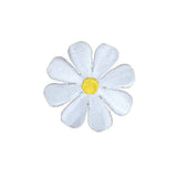 Large White Daisy Applique Patch - Embroidered Flower Badge 2" (Iron on)