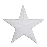 White star-shaped decorative patch on a white background