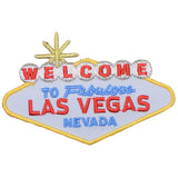 Embroidered patch of the Welcome to Fabulous Las Vegas Nevada sign.