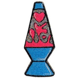 Glitter Lave Lamp Applique Patch - Heart Shaped Lava Embroidered Badge 3" (Iron on)