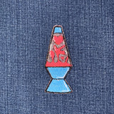 Glitter Lave Lamp Applique Patch - Heart Shaped Lava Embroidered Badge 3" (Iron on)