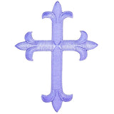 Lavender Cross Applique Patch - Jesus Christ Christian Embroidered Badge 4" (Iron on)