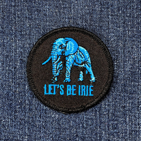 LET'S BE IRIE™ Patch - Embroidered Reggae Elephant Badge 2.5" (Iron On)