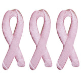 3-Pack Pink Ribbon Applique Patch - Breast Cancer Awareness Badge 1.5" (Iron On)