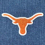 Longhorn Steer Head Applique Patch - Sparkly Cow Bull Cowboy Western Badge 4" (Iron or Sew On)