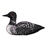 a single loon patch on a white background
