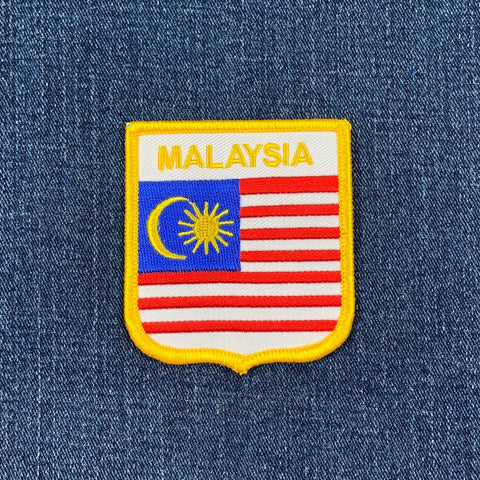 Malaysian flag patch on a denim background