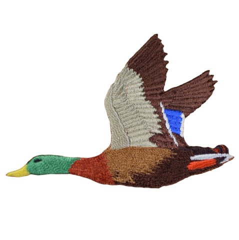 Duck Applique Patch  - Drake Mallard Water Fowl Hunting Left Facing Embroidered Badge 3" (Iron on)