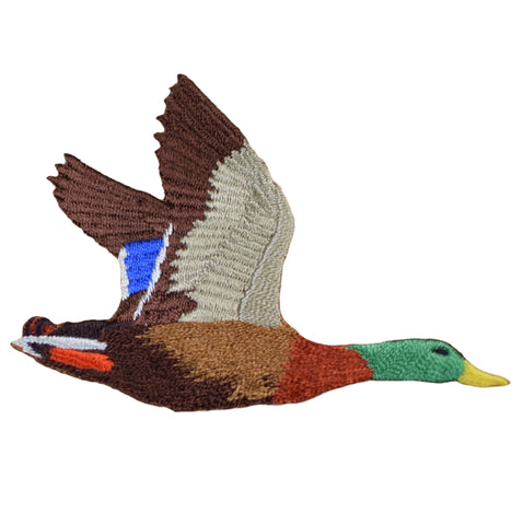 Duck Applique Patch  - Drake Mallard Water Fowl Hunting Right Facing Embroidered Badge 3" (Iron on)