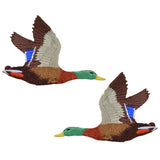 2-Pack Duck Applique Patch Set - Embroidered Drake Mallard Water Fowl Badge 3" (Iron On)