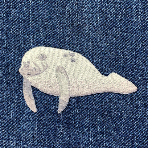 Manatee Applique Patch - Embroidered Sea Cow Cute Animal Badge 2.75" (Iron On)