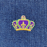 Mini Mardi Gras Applique Patch - Fleur de Lis, Crown of Jewels 2" (Iron on)