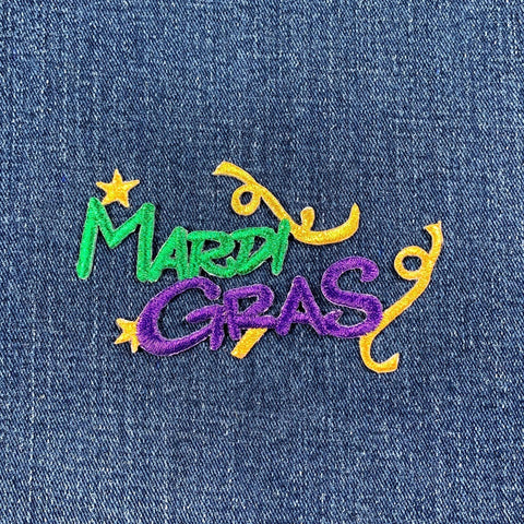 Mardi Gras Applique Patch - Embroidered New Orleans Louisiana Badge 4" (Iron On)