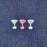 3-Pack Martini Applique Patch Set - Embroidered Green Cocktail Olive Alcohol Badges 1" (Iron On)