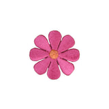 Pink flower-shaped patch on a white background