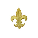 Gold fleur-de-lis patch on a white background