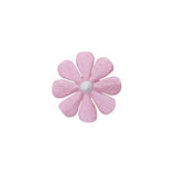 Pink flower-shaped patch on a white background