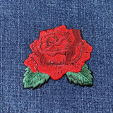 Rose Applique Patch - Embroidered Flower Badge 2-5/8" (Iron On)