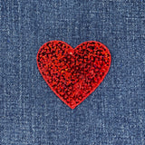 Red Heart Applique Patch - Sequin Badge 2-1/8" (Iron On)