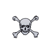 Skull and crossbones patch on a white background