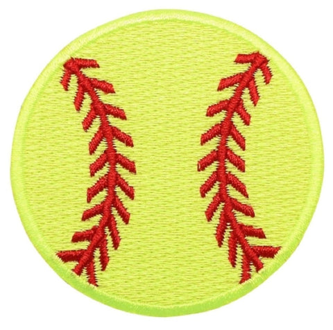 Medium Softball Applique Patch - Sports Team Athletic 100% Embroidered Badge 2.25" (Iron on)