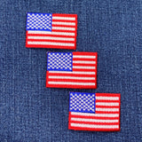 3-Pack American Flag Applique Patch - Medium USA United States Embroidered Badge 2" (Iron On)