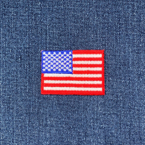 American Flag Applique Patch - Medium USA United States Embroidered Badge 2" (Iron On)
