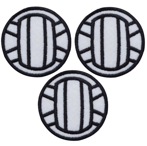 Medium Volleyball Applique Patch - Athletic Team Sports Ball Badge 2" (3-Pack, Iron on)