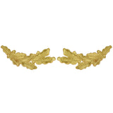 Scrambled Eggs Patch Set - Metallic Gold Military Cap Captain Hat Embroidered Oak Leaves 3.75" (Iron On)