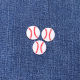 3-Pack Baseball Applique Patch - Mini Embroidered Sports Ball Badge 3/4" (Iron On)