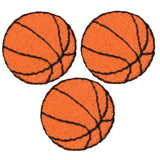 3-Pack Basketball Applique Patch - Mini Embroidered Sports Ball  Badge 7/8" (Iron On)