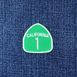 California 1 Patch - Mini Embroidered Highway One Sign Badge 1-3/8" (Iron On)