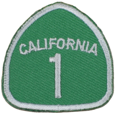 Mini Highway 1 California Patch - CA Hwy One Embroidered Badge 1-3/8" (Iron On)