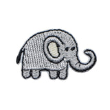 Embroidered patch of an elephant on a white background