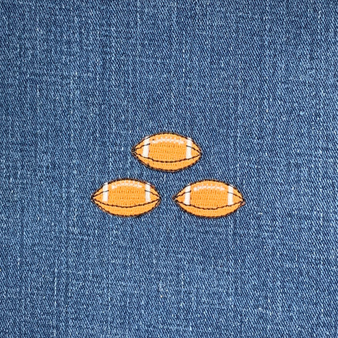 3-Pack Football Applique Patch - Mini Embroidered Sports Ball Badge 1-1/8" (Iron On)