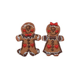 Gingerbread man patches on a white background