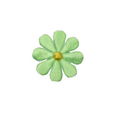 Green flower-shaped patch on a white background